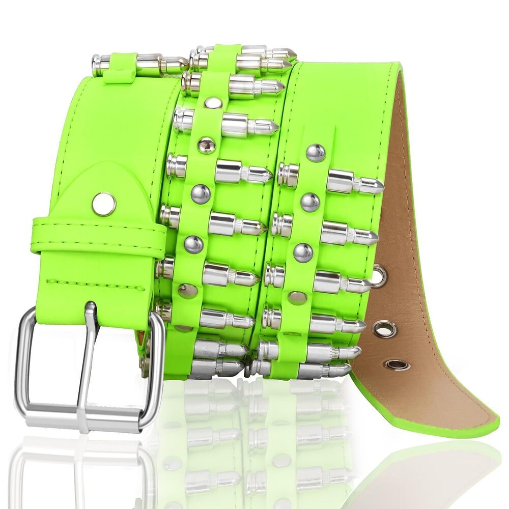 1380 Bullet Belt and Metal Punk Goth Belt Scene Style Cool Belts for Jeans
